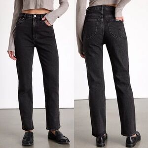 Rolla's High-Rise‎ Straight Leg Washed Black Jeans size 25